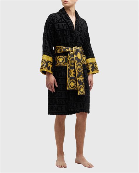 versace mens bathrobe|versace unisex barocco sleeve robe.